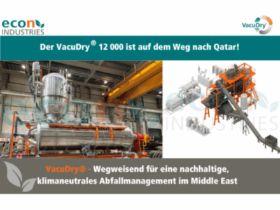 Die neueste VacuDry® 12 000 ist unterwegs nach Katar: Ein Leuchtturmprojekt für die Golf Region
